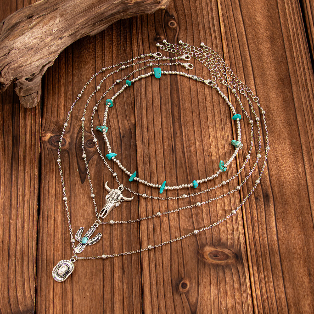 4 Pcs Western Necklace Set Bohemian Style