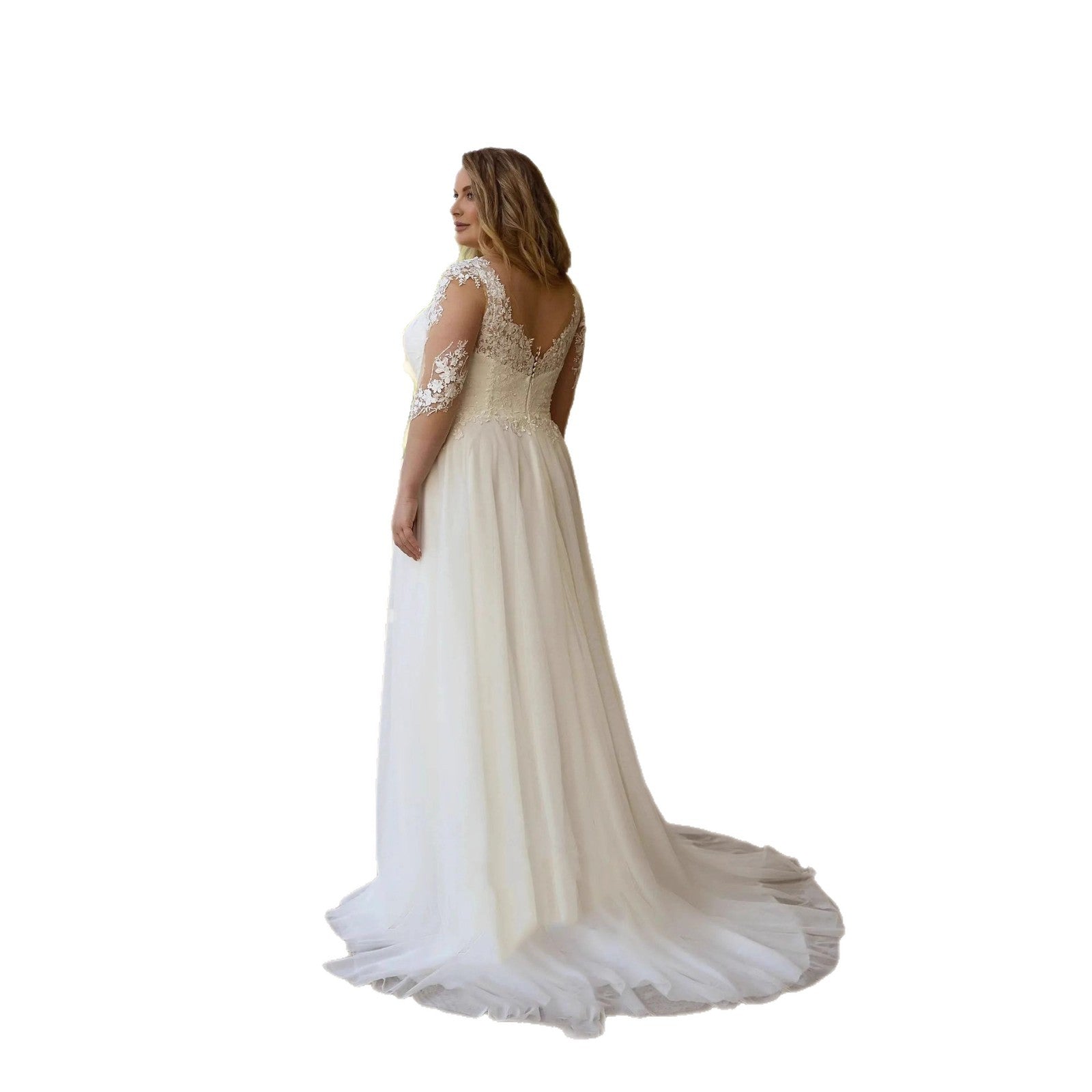 White Maxi Plus Size Wedding Dress