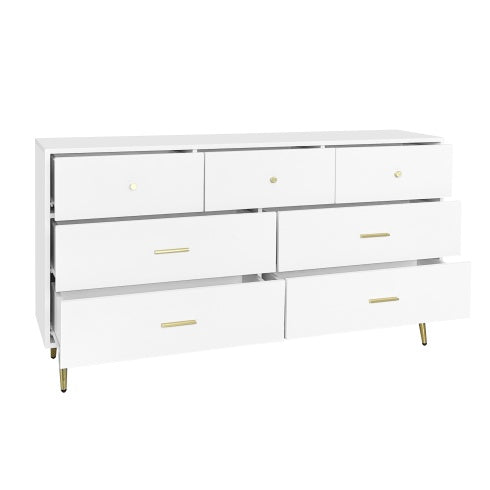 White Dresser with Golden Pulls