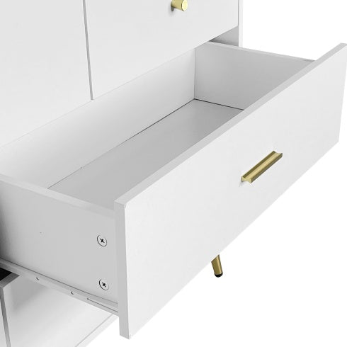 White Dresser with Gold Pulls