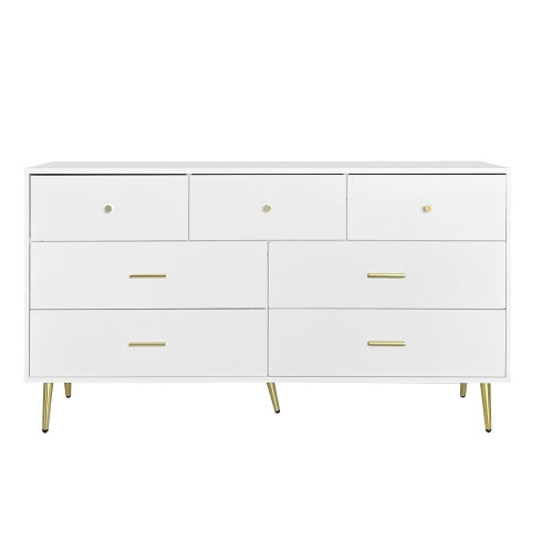 White Dresser with Golden Pulls white