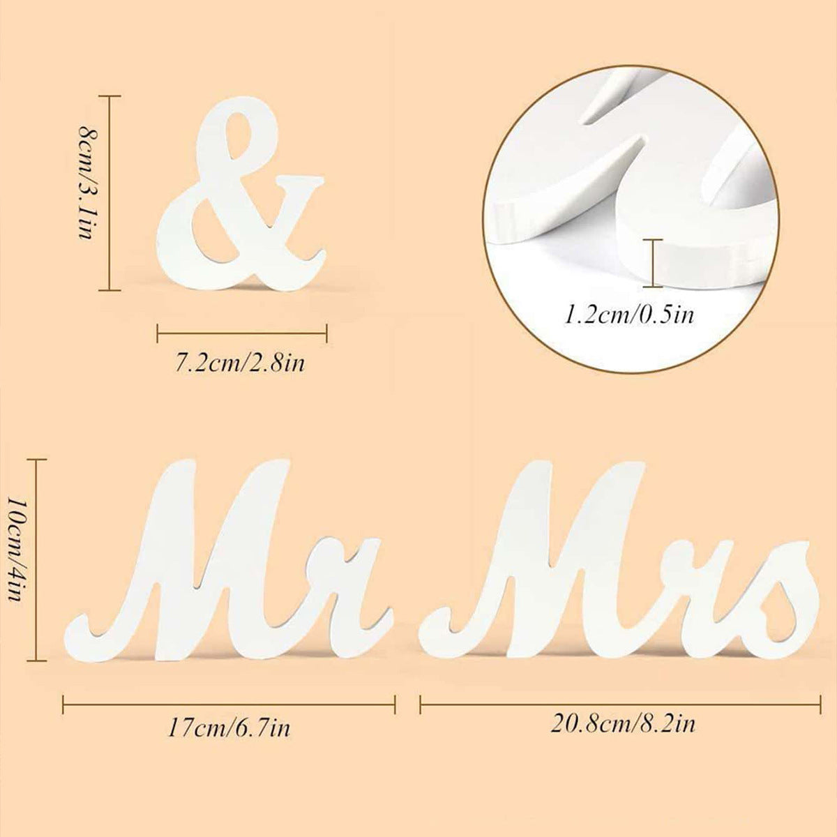 White Mr and Mrs Wedding Sign