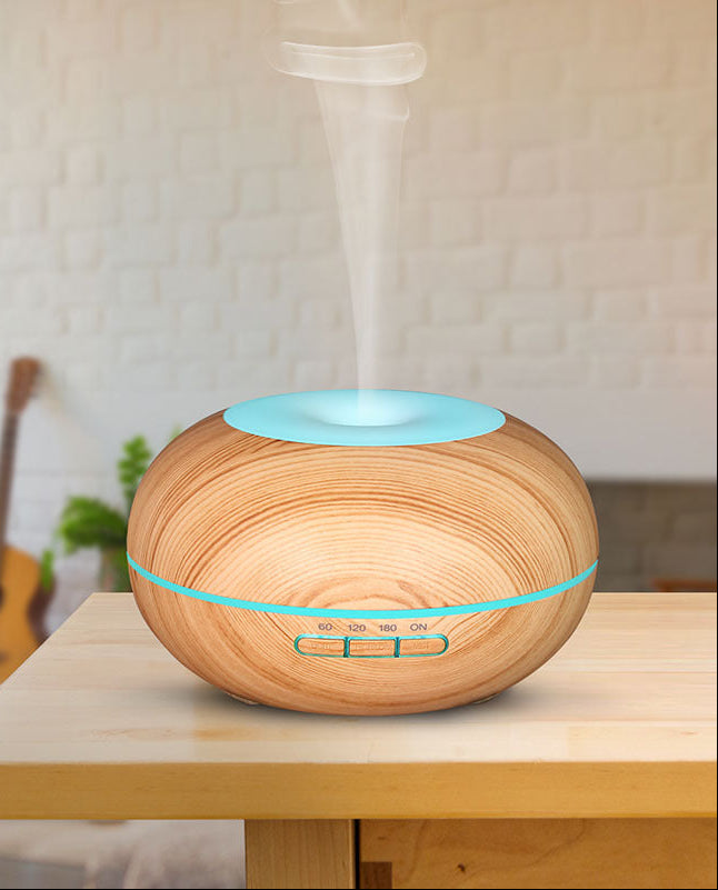 Wooden Aromatherapy Diffuser Blue LED Light