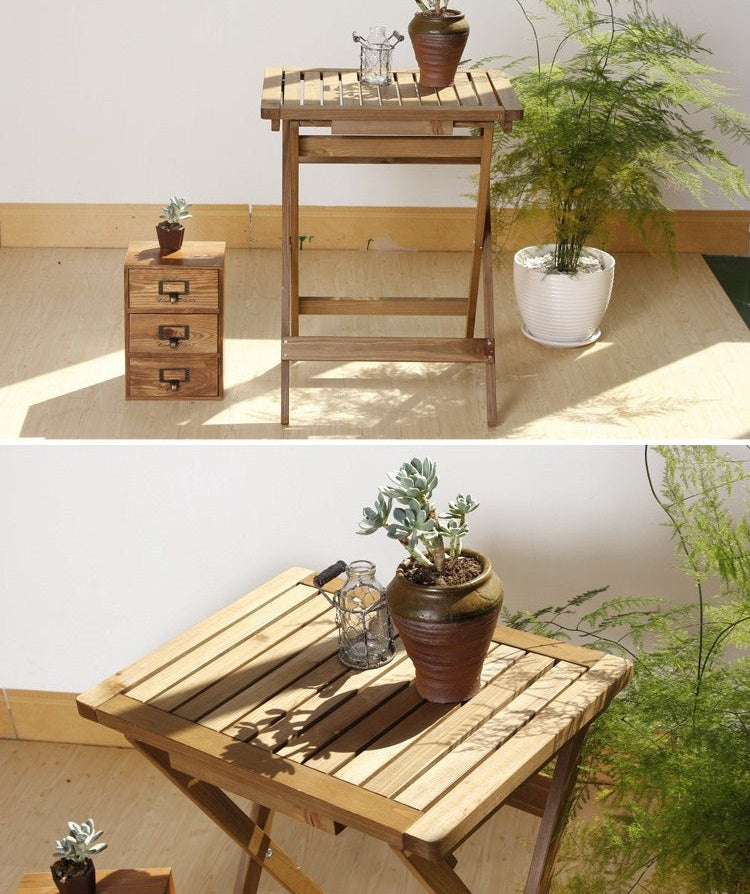 Wooden Foldable Table and Stool