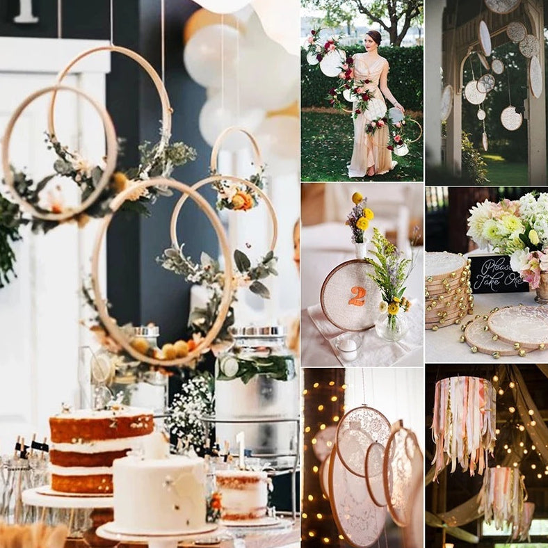 Wooden Rings for Hanging Wedding Decorations