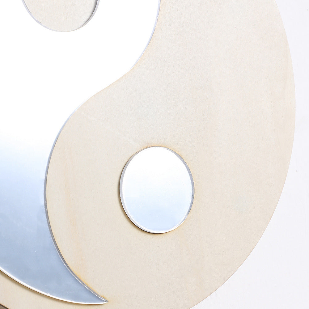 Wooden Yin Yang Mirror Decoration boho