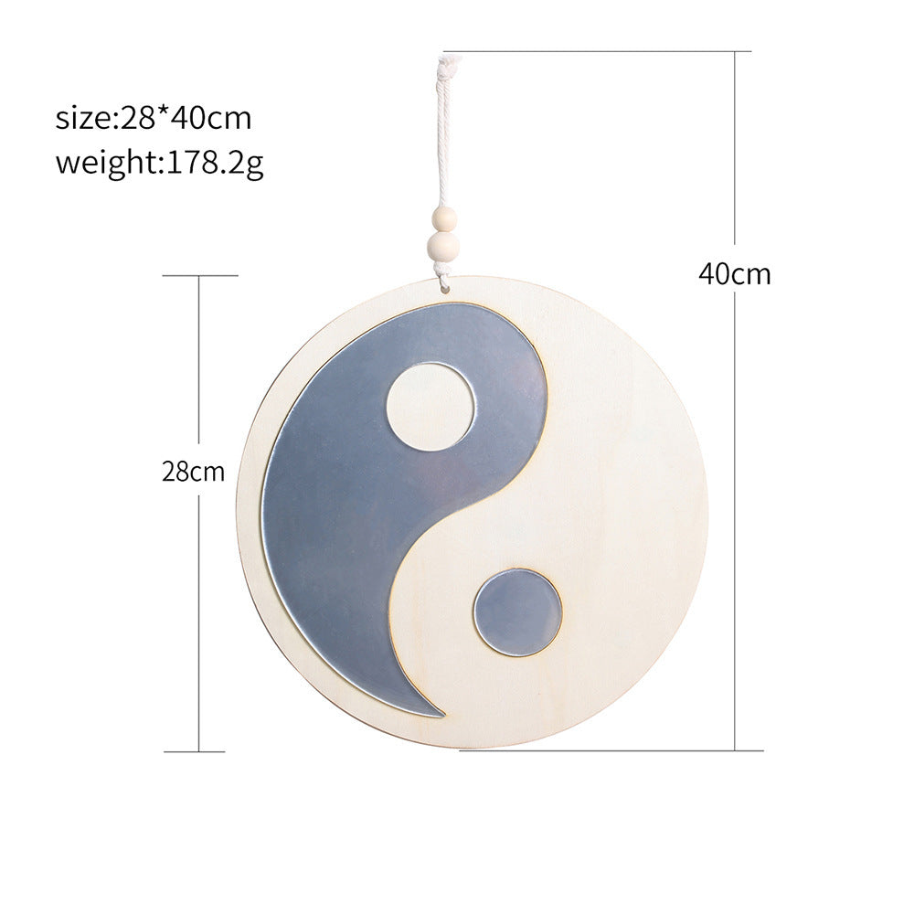 Wooden Yin Yang Mirror Decoration