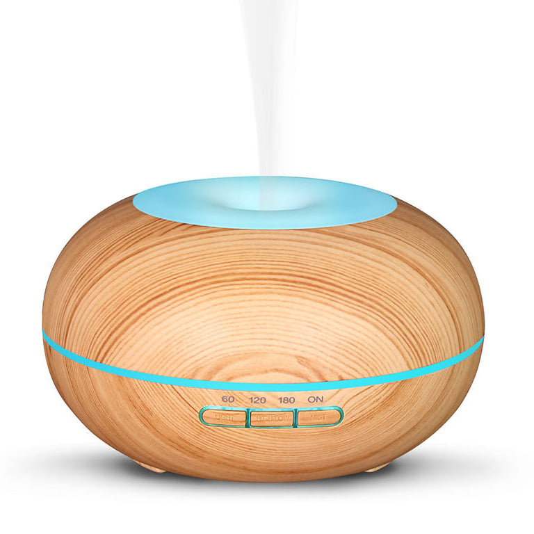 Wooden boho harmony Aromatherapy Diffuser Blue LED Light