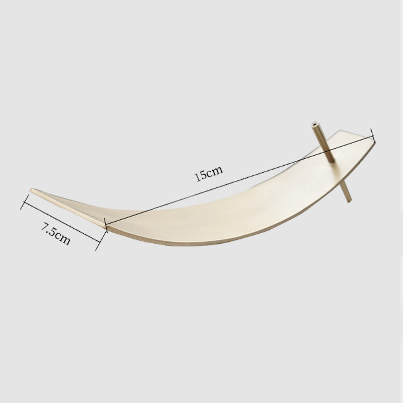 Wooden shelf incense holder with measurements on a light gray background