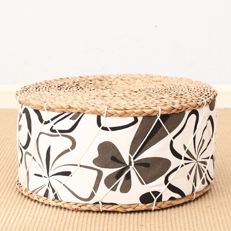 floral Woven Bohemian Patterned Pouf
