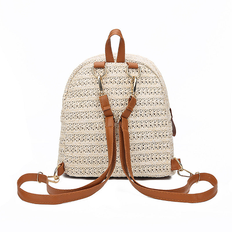 Woven Boho Rattan Backpack for Women