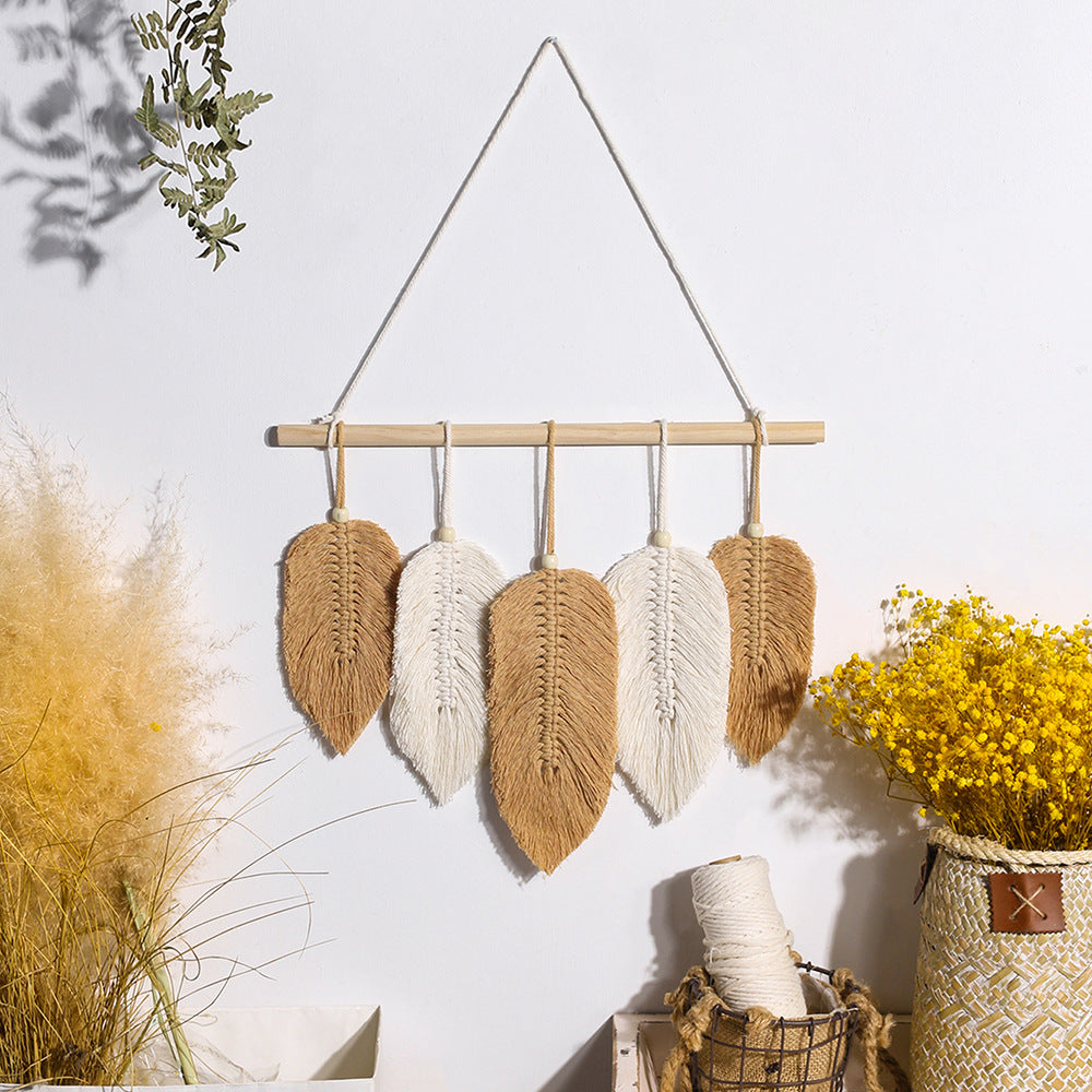 Woven Feather Wall Decoration