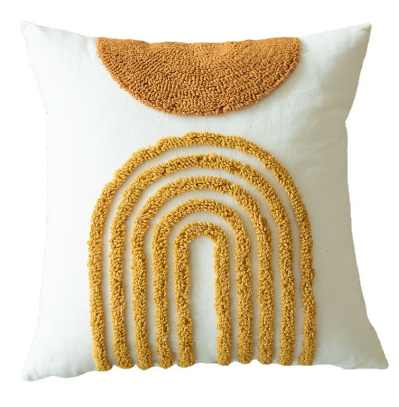 Yellow Pillow Covers With Tassels