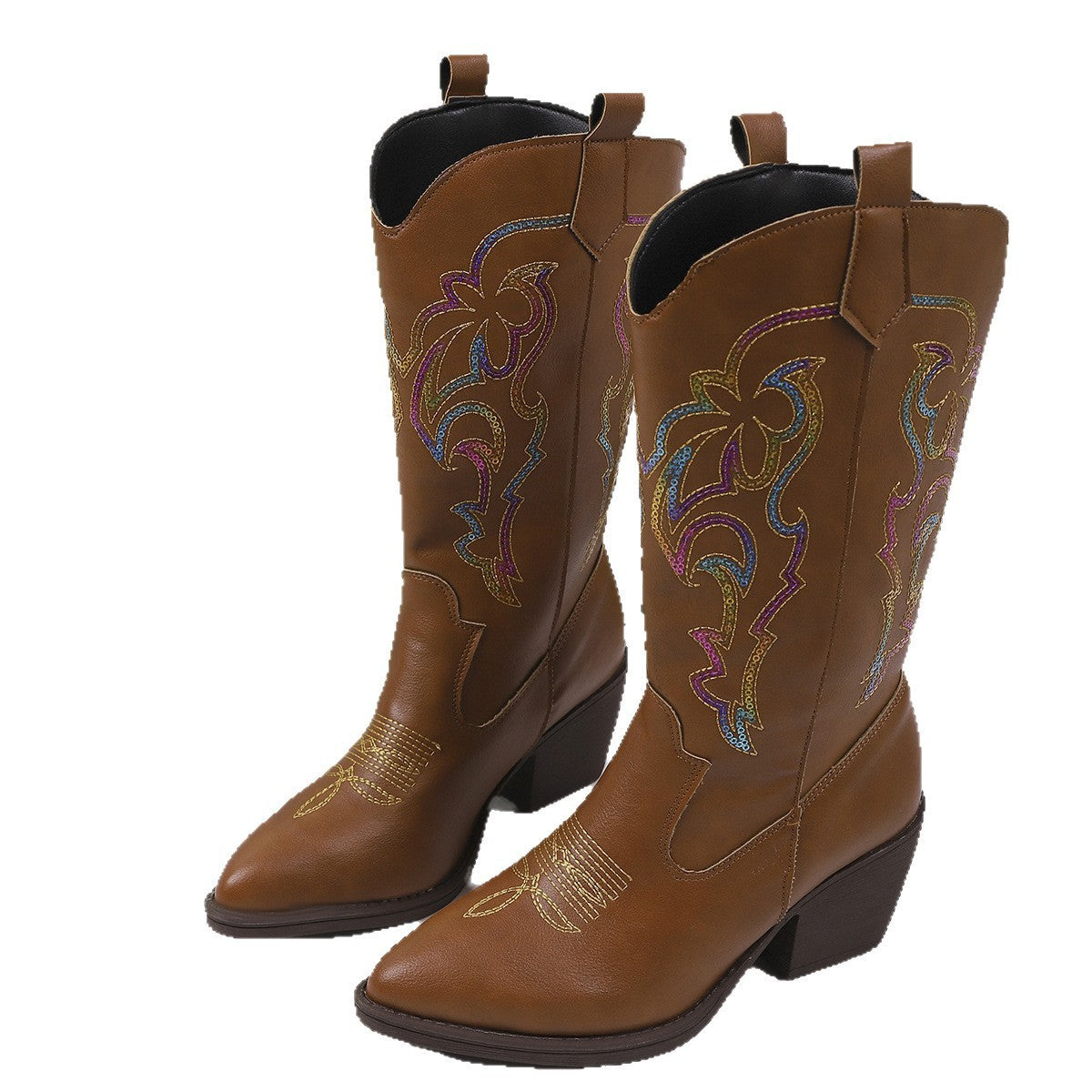 Boho Embroidered Cowboy Boots