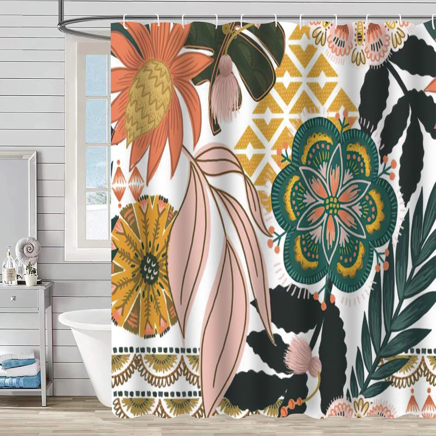 Colorful Boho Printed Shower Curtains