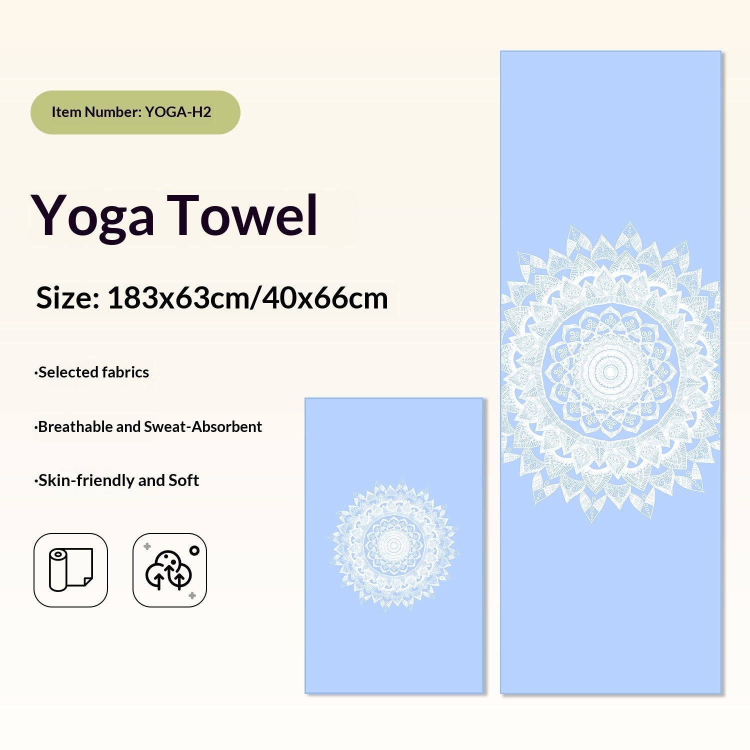 Non-Slip Yoga Towels with Print