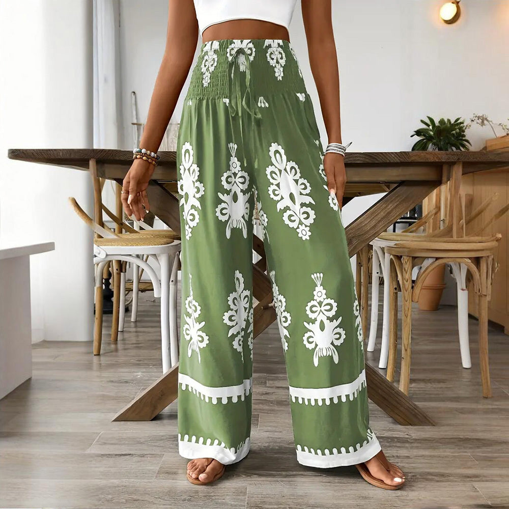 Large Boho Abstract Print Pants Womens