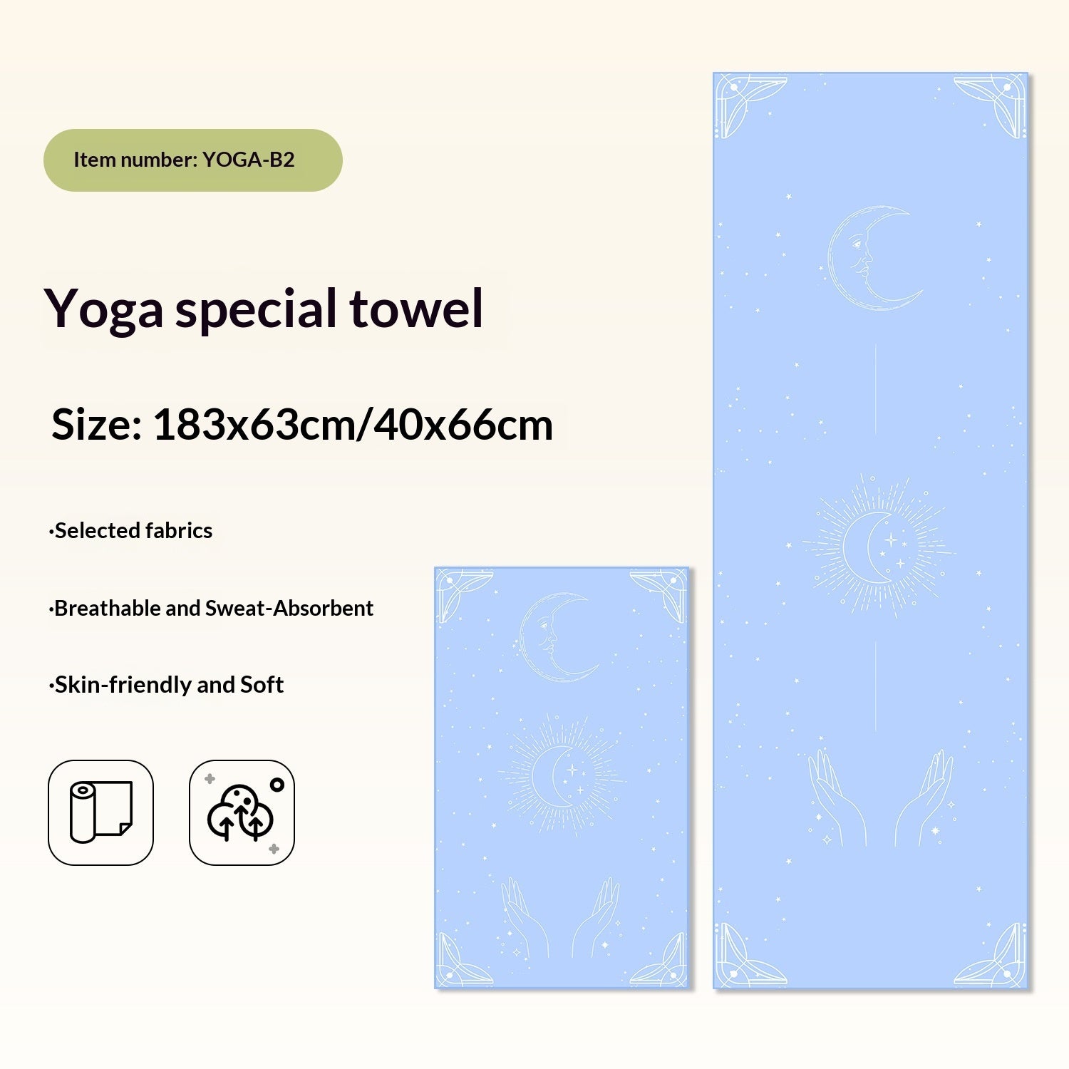 Non-Slip Yoga Towels with Print