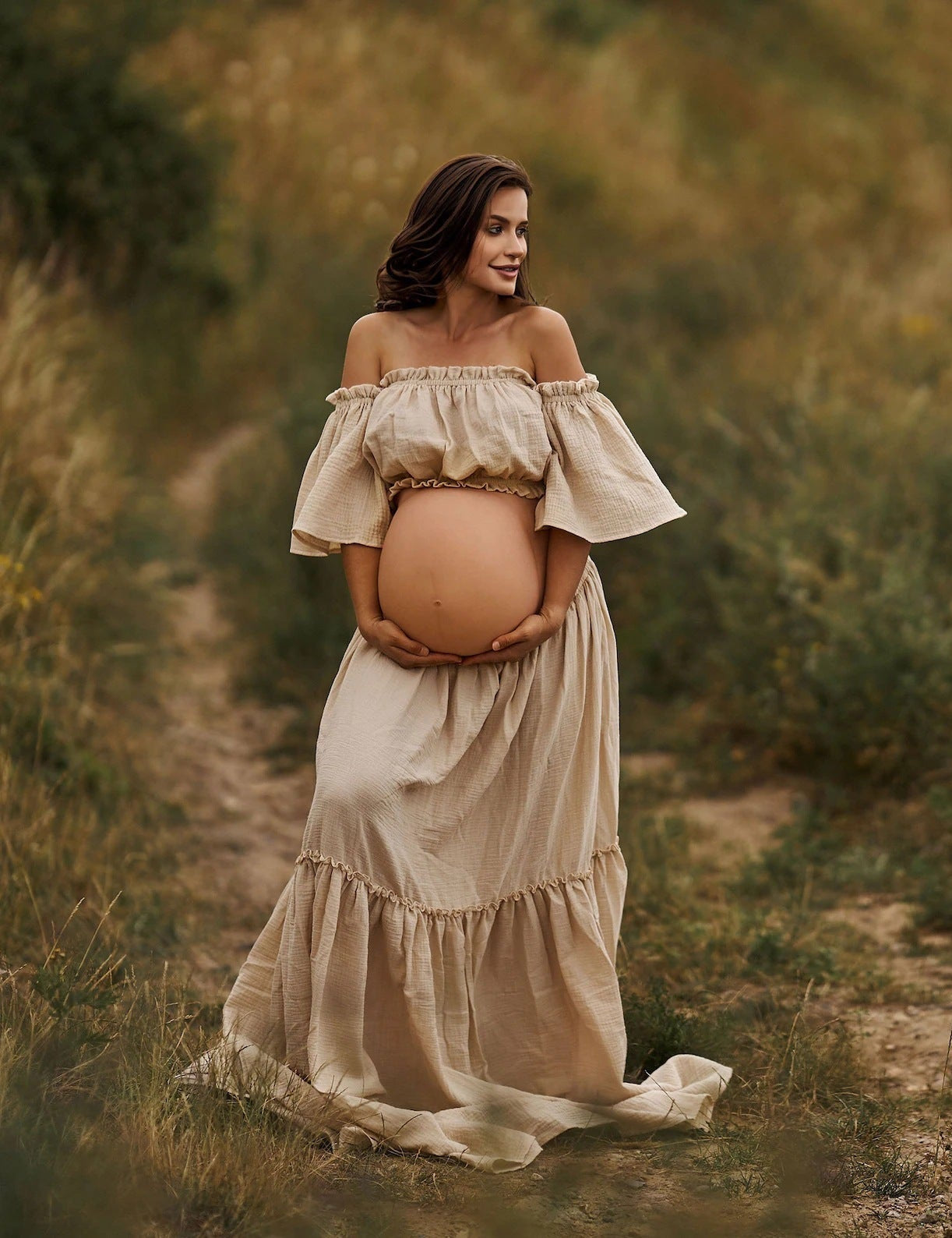 Boho Maternity Photoshoot Co-Ord Outfit Set