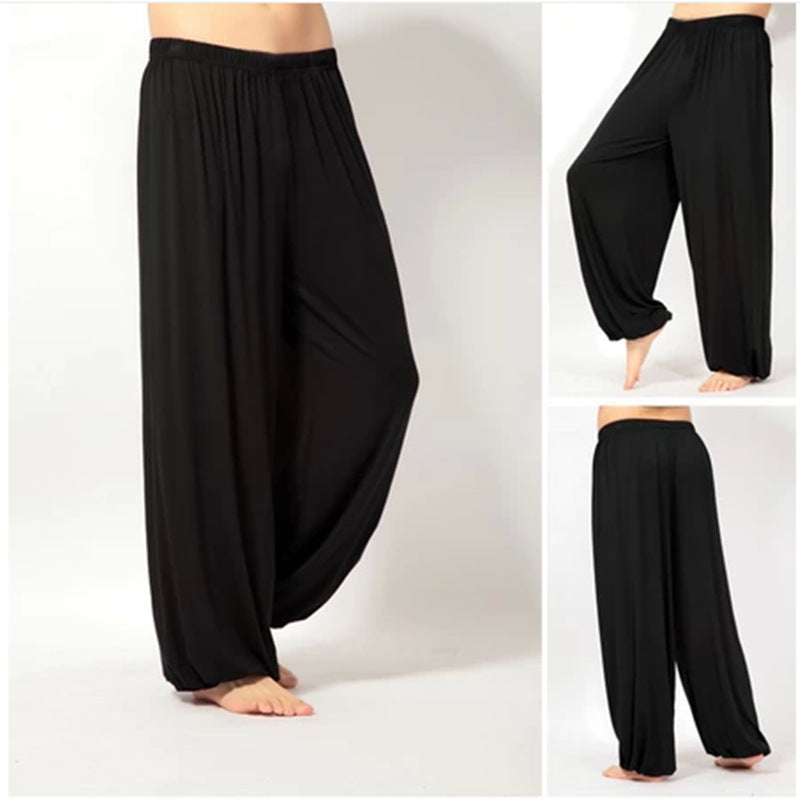 black Men's Baggy Harem Yoga Pants