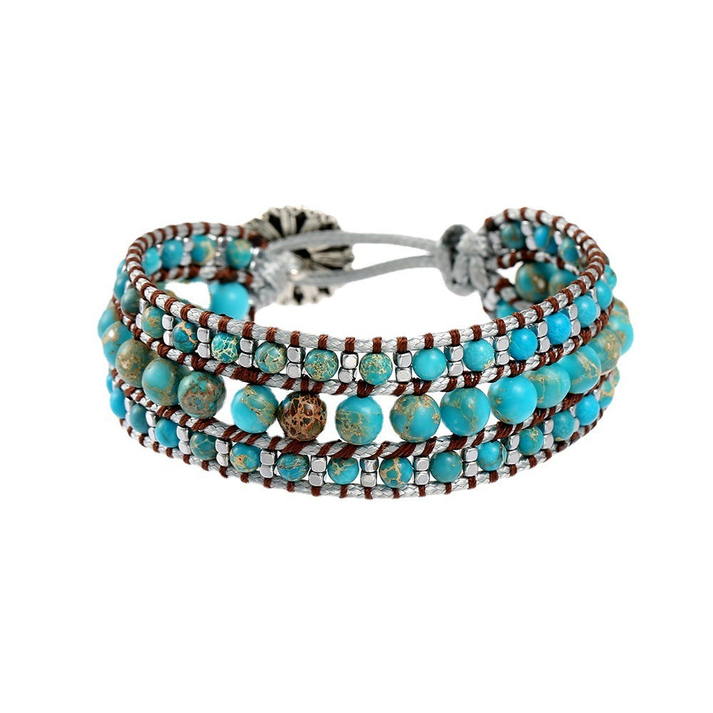blue Bohemian Blue Beaded Bracelet