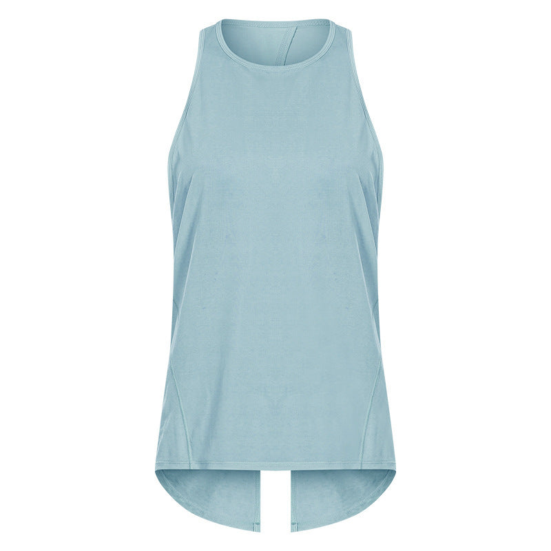 Light blue sleeveless top on a white background