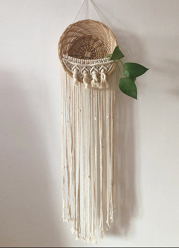 boho Round Macrame Shelf Wall Hanging