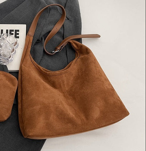 Suede Hobo Tote Bag for Women