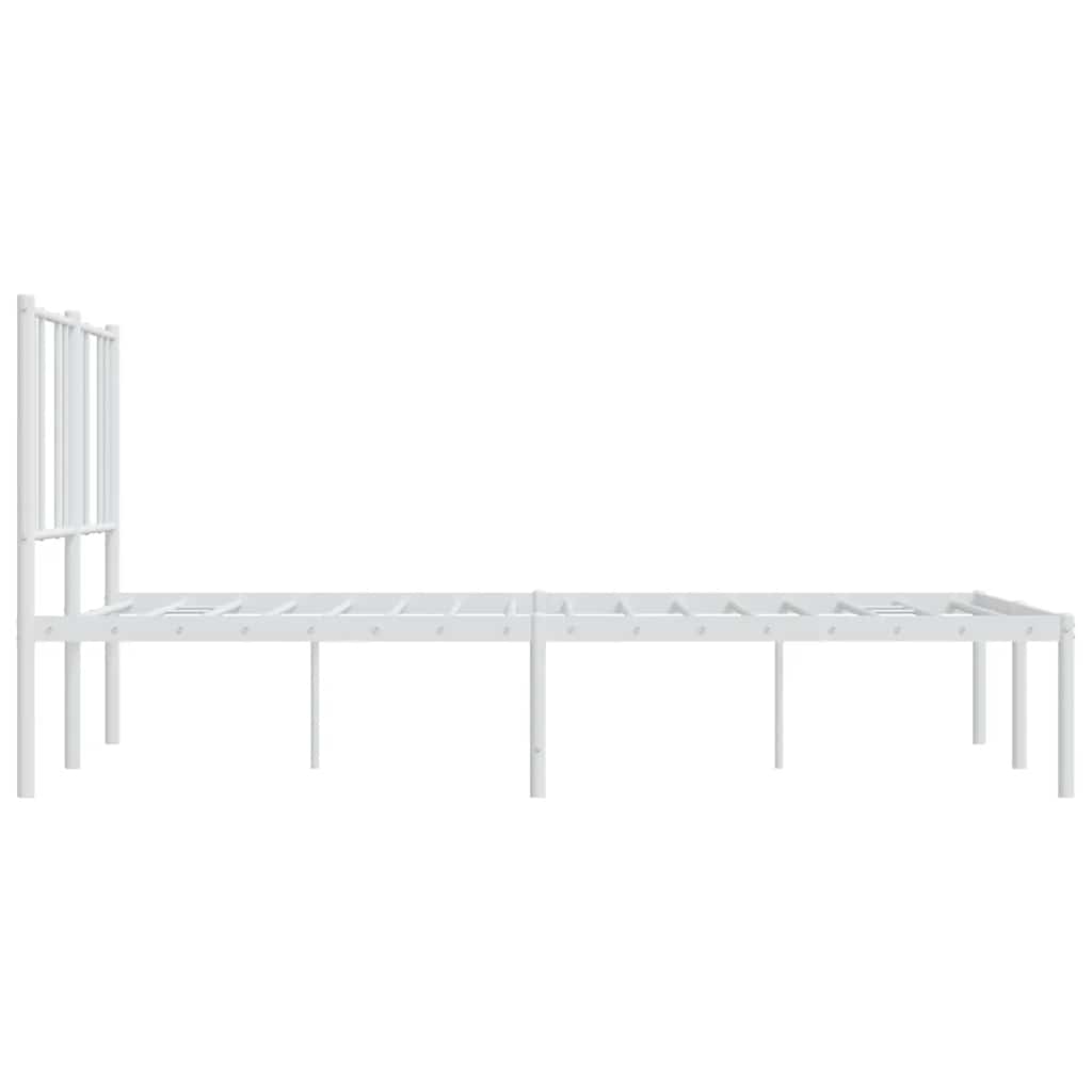 boho White Metal Bed Frame with Headboard