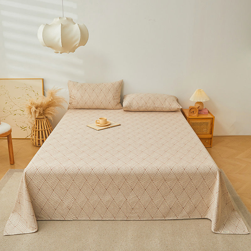 brown Bohemian Pattern Bed Sheet with Pillowcases Set
