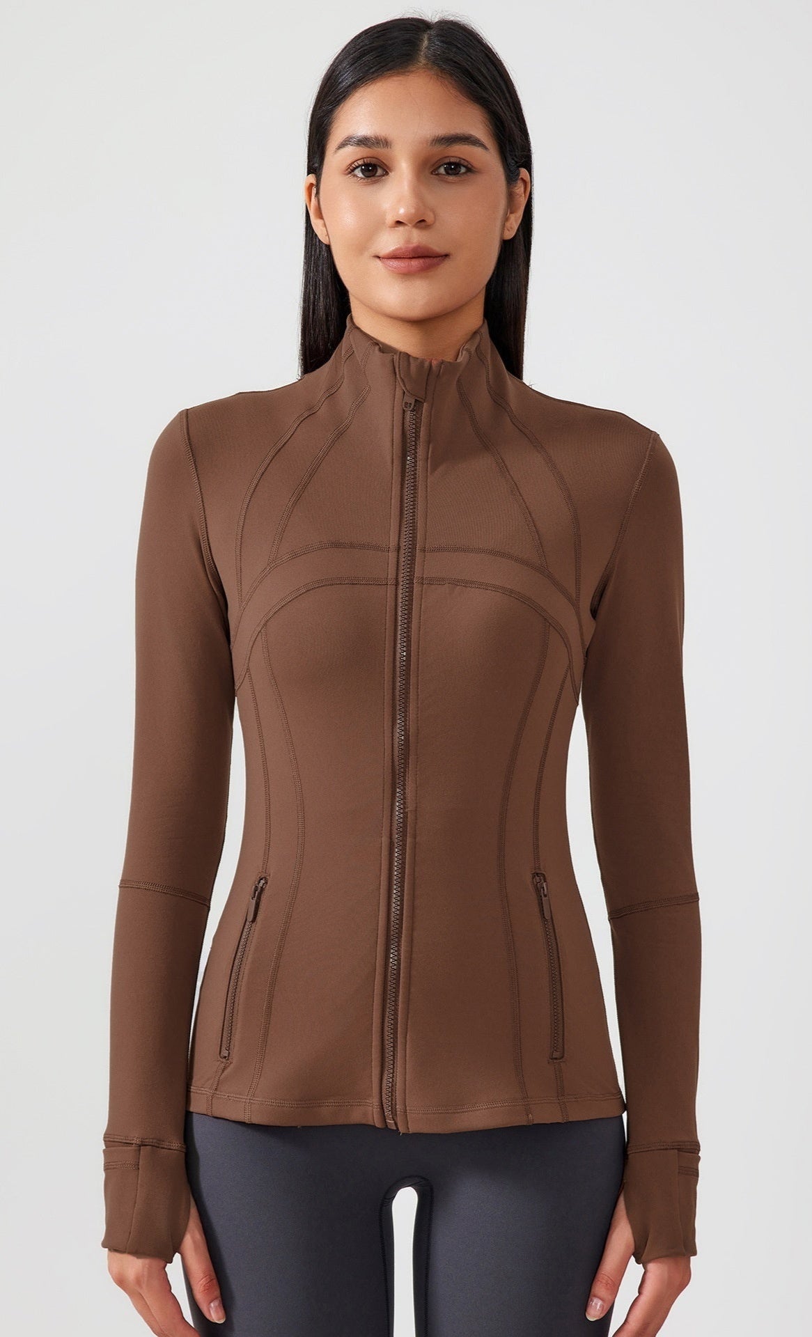 zipper Slim Fit Womens Yoga Jacket