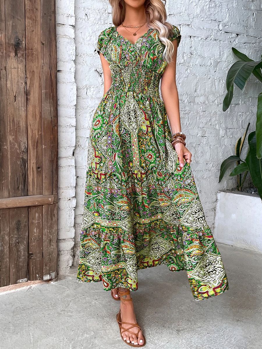 Bohemian Short Sleeve Dress exotic