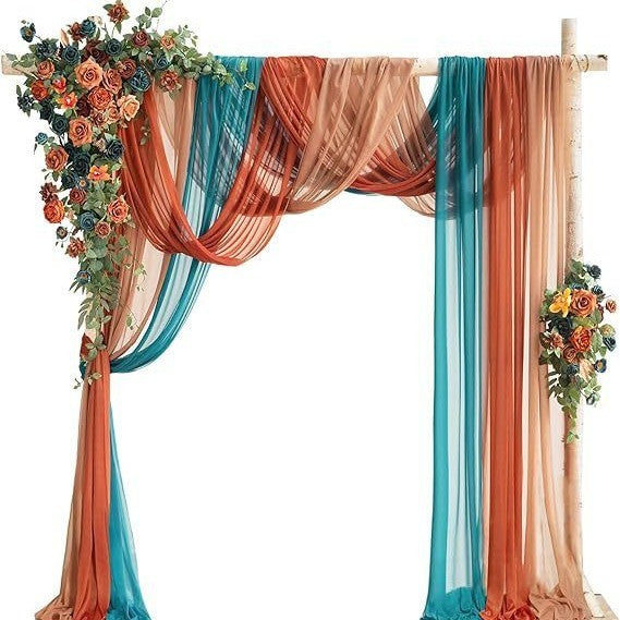 colorful Boho Wedding Arch Flower Decorations and Drapes Set