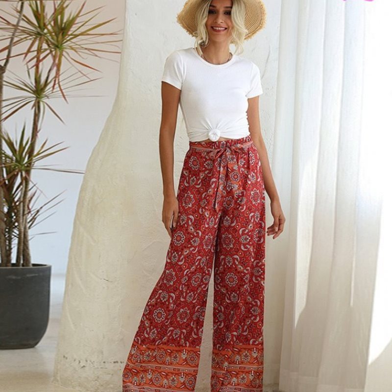 Floral Pattern Bohemian Pants
