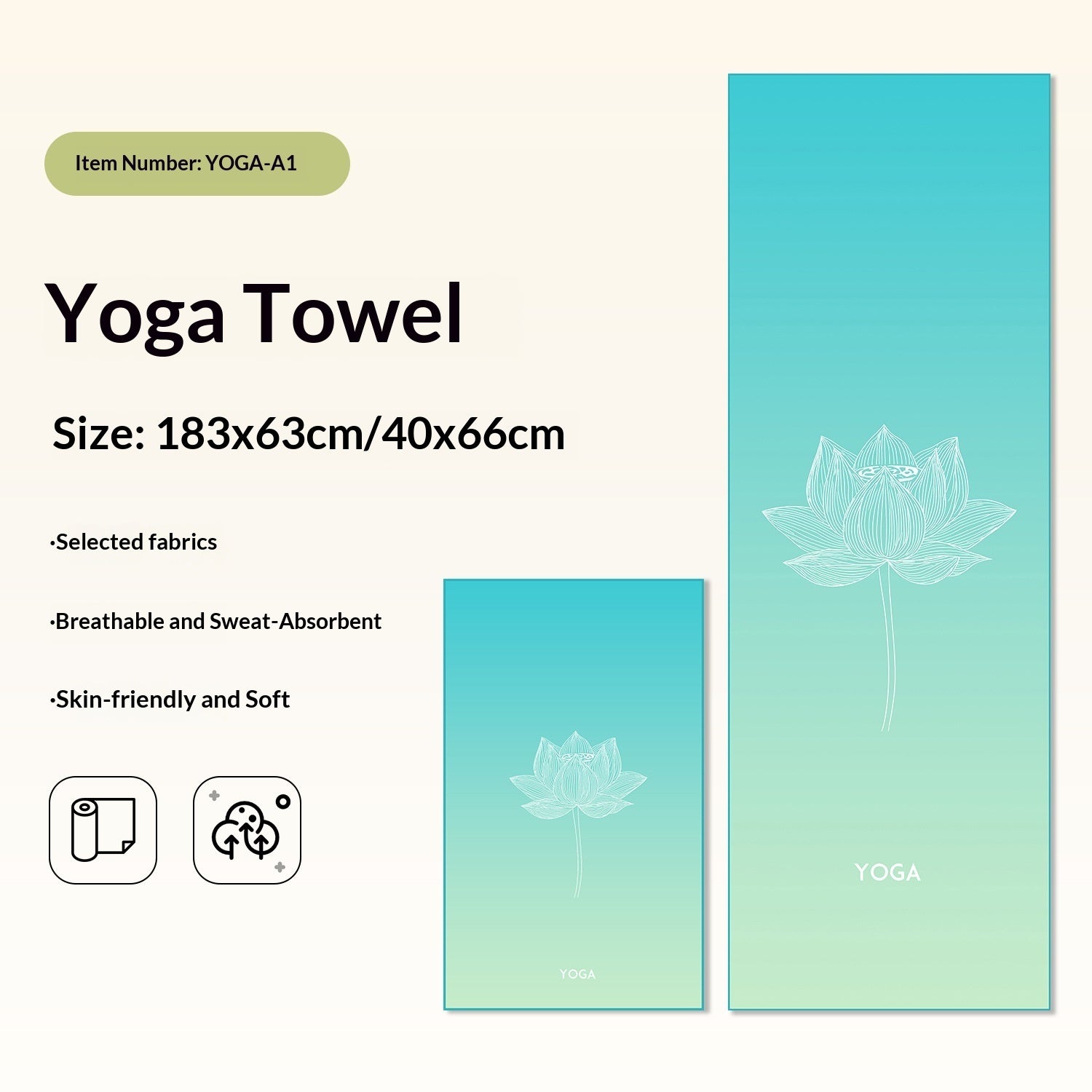 Non-Slip Yoga Towels with Print
