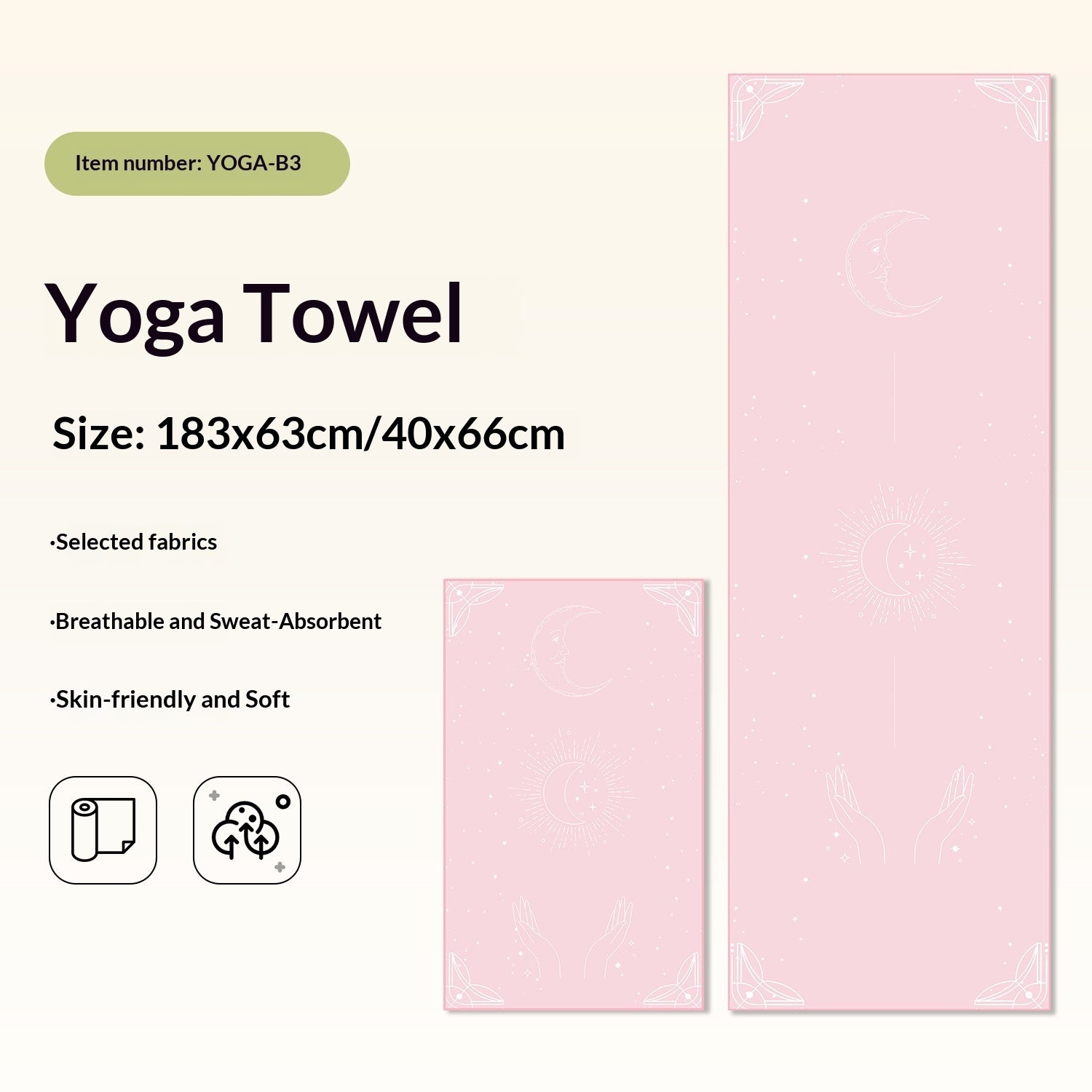 Non-Slip Yoga Towels with Print