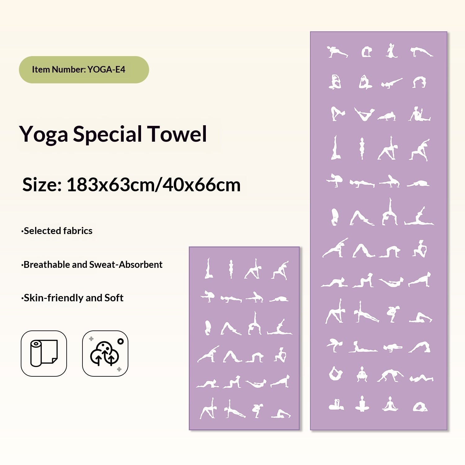 Non-Slip Yoga Towels with Print