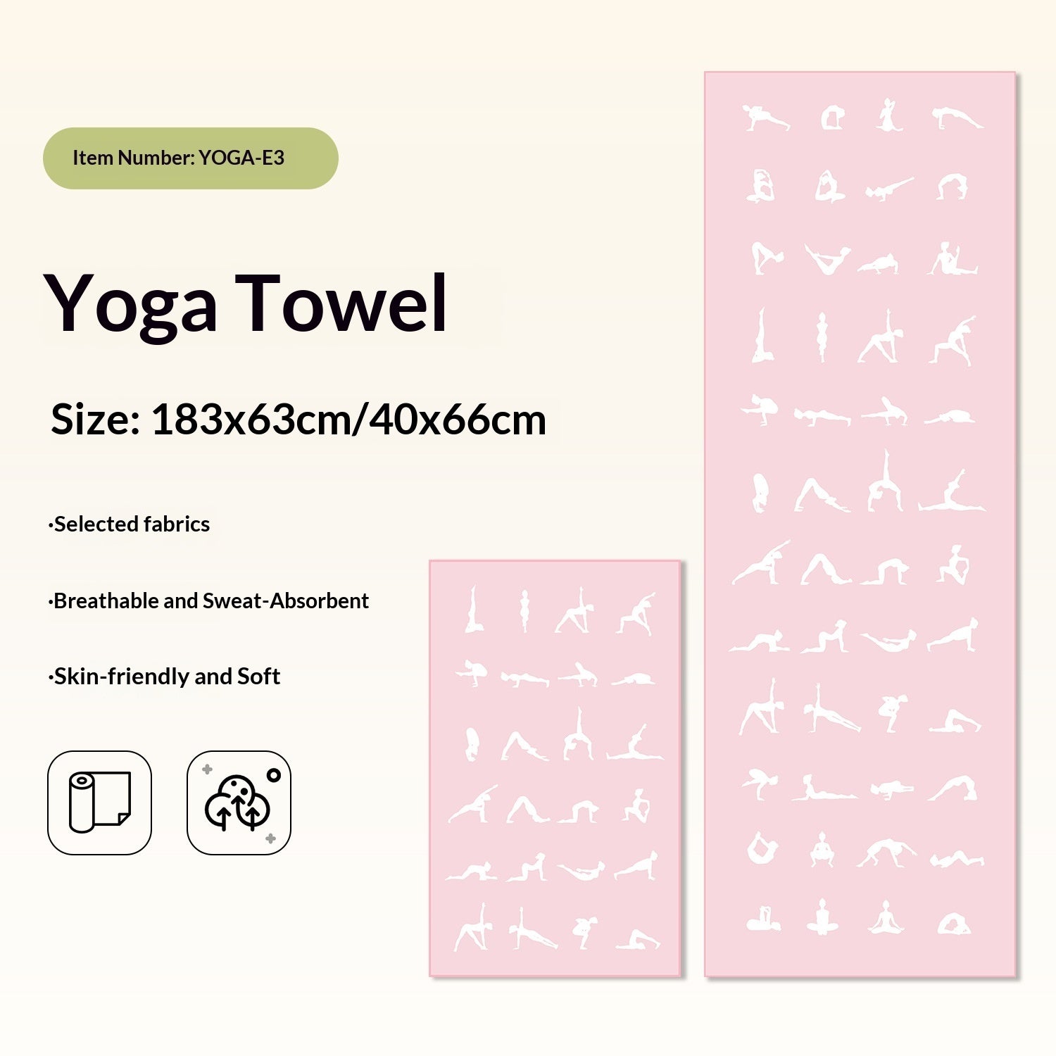 Non-Slip Yoga Towels with Print