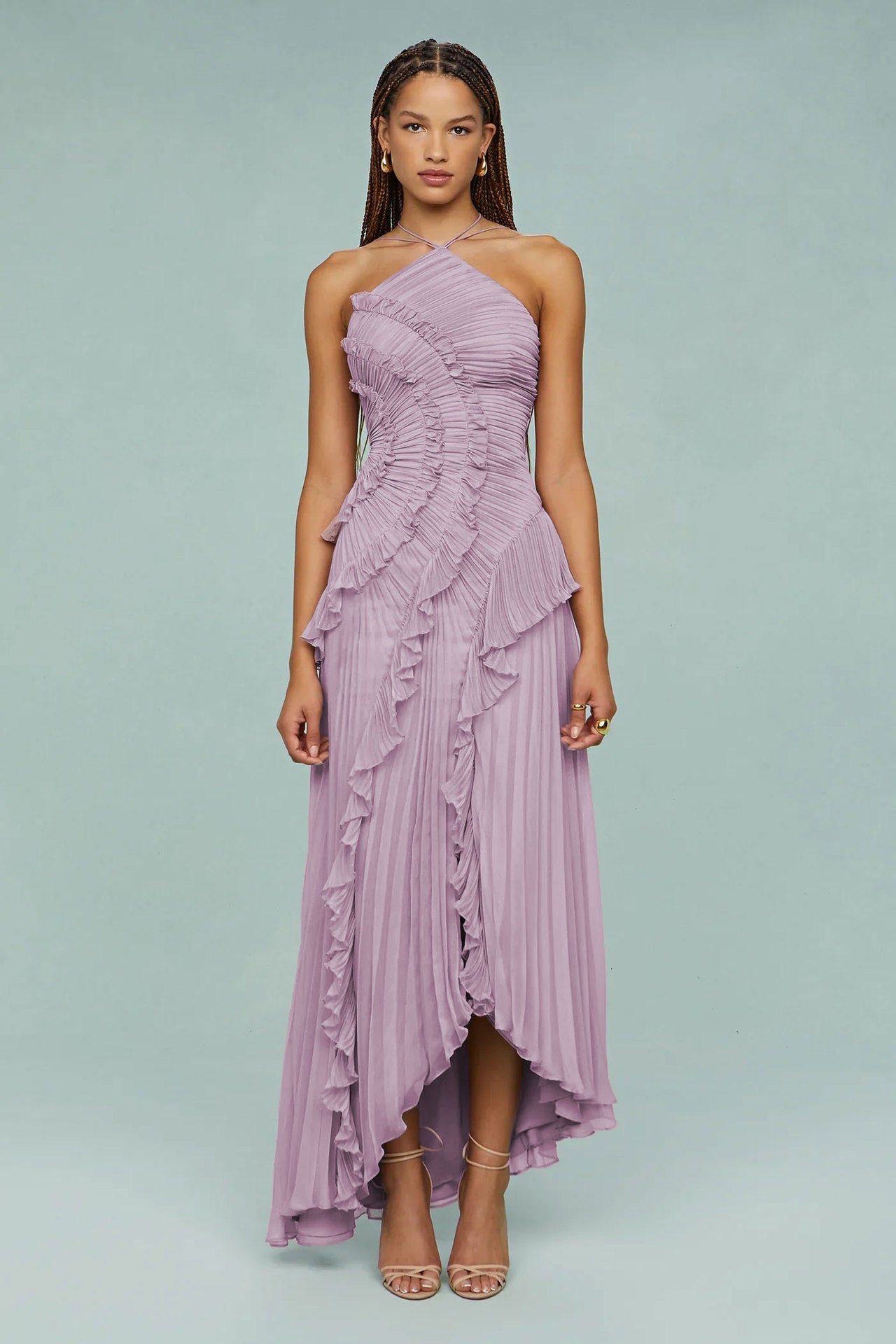Boho Halter Wedding Guest Dress