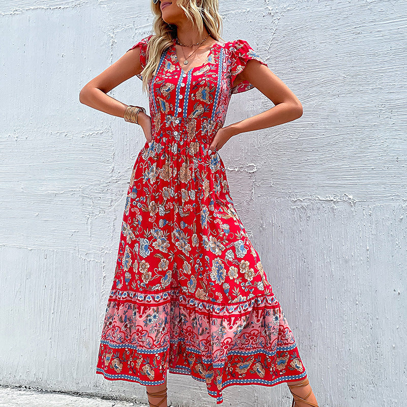 floral Boho Blouson Dress