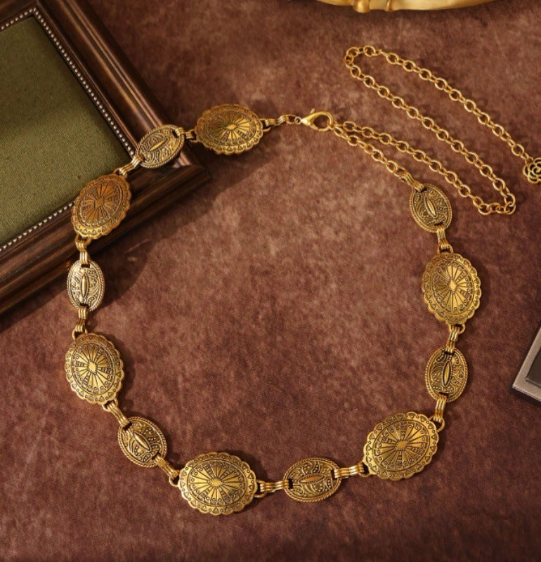 gold Metallic Silver Bohemian Waist Chain