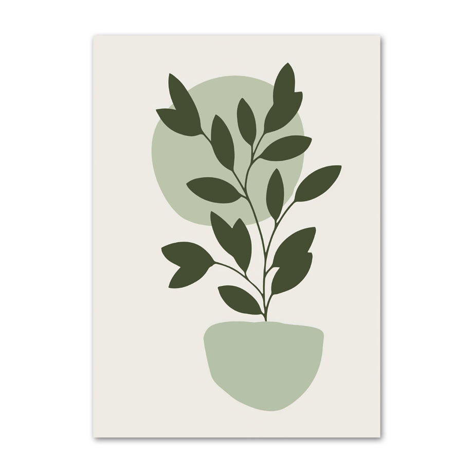 green Minimalist Modern Boho Wall Art