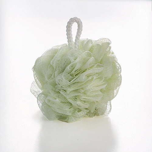 green Simple Pastel Color Mesh Pouf Bath Sponges