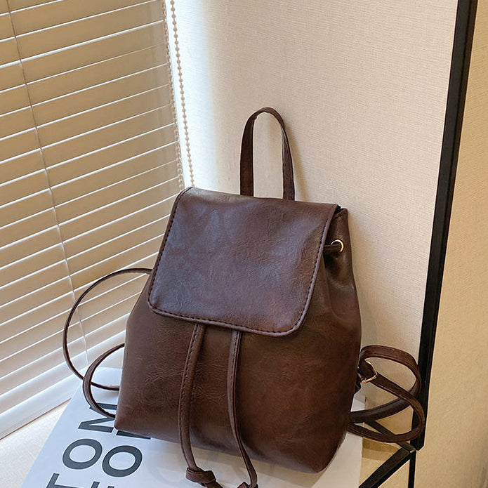 Vegan Leather Small Boho Backpack Women's