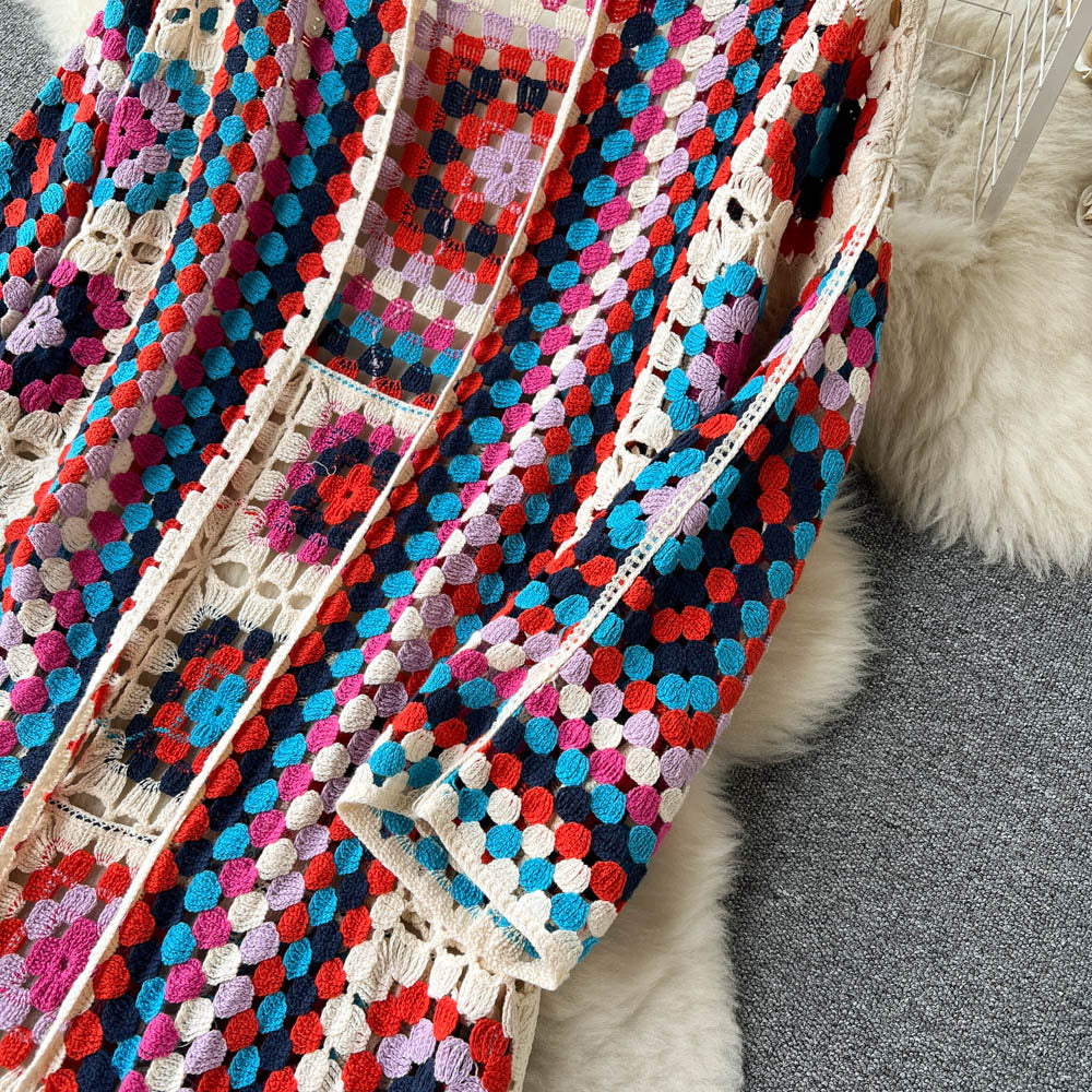 maxi Bohemian Ethnic Print Long Sleeve Cardigan
