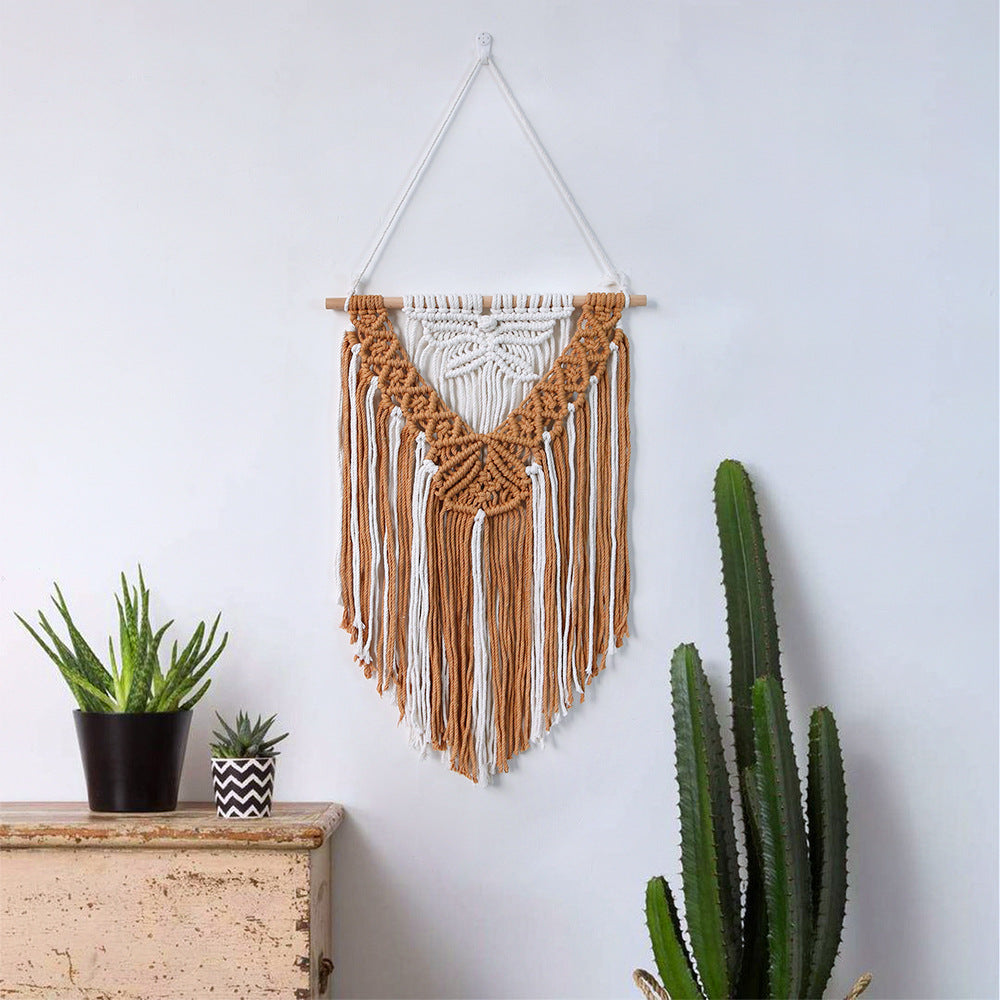orange Boho Macrame Wall Decoration