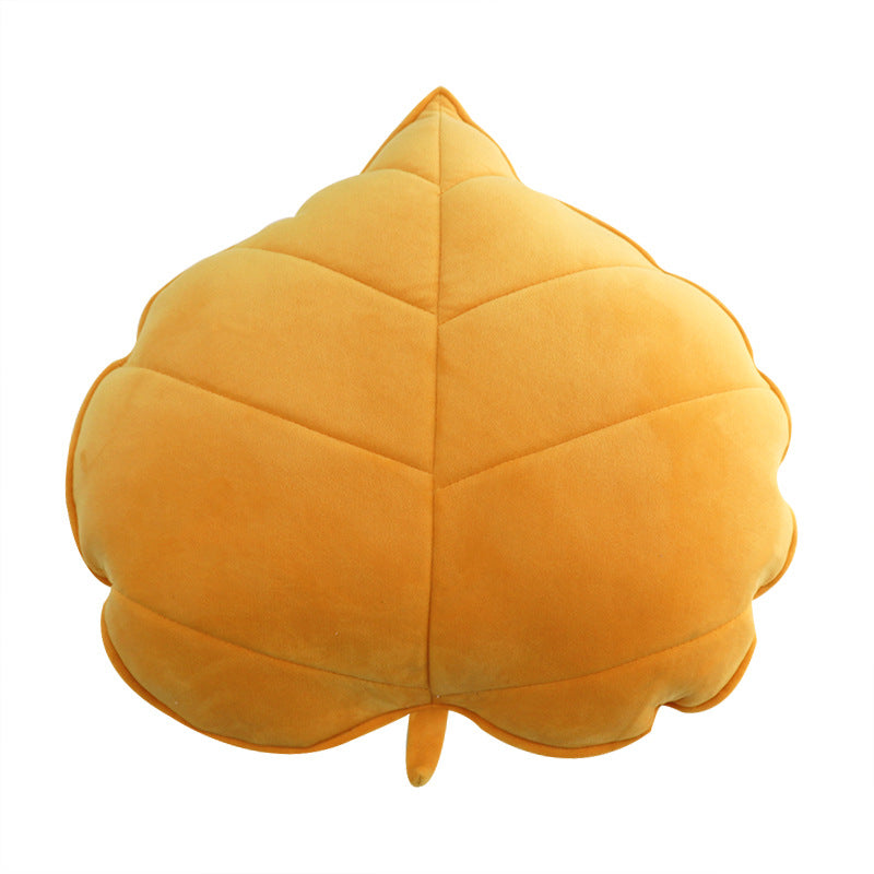 orange Leaf Shaped Throw Pillow