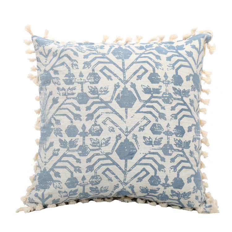 Light Blue Woven Cushion Covers