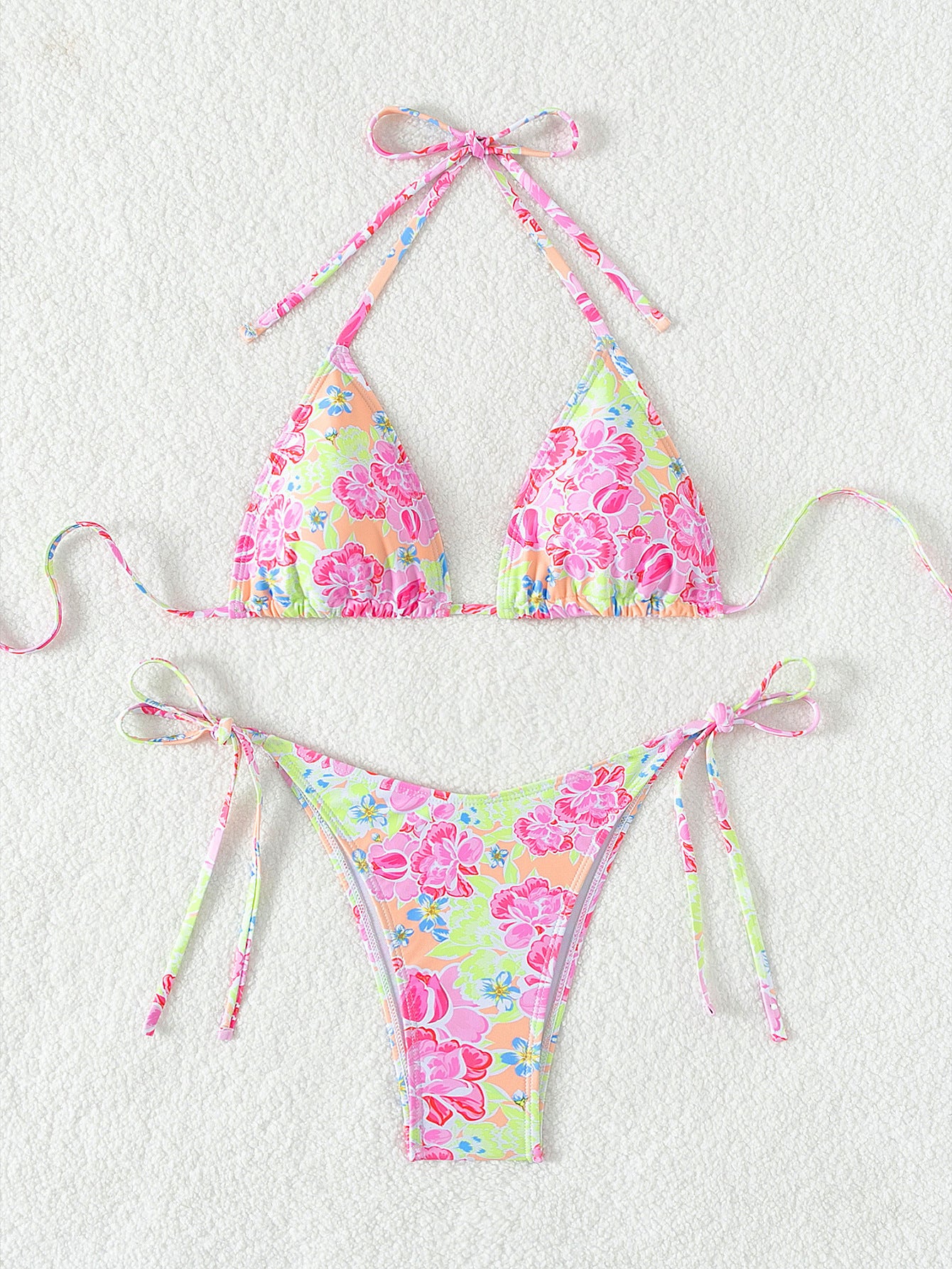 Boho Chic Printed Triangle Bikini Set