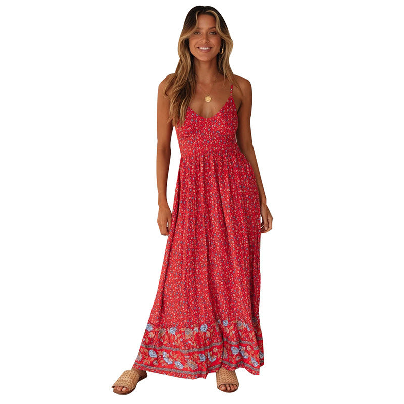 Bohemian Spaghetti Strap Dress